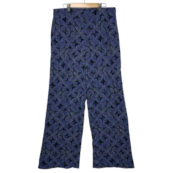 Evereve Laurena Geo Pattern Wide Leg Pull On Pants Womens Size L NWT $88 - Picture 1 of 10